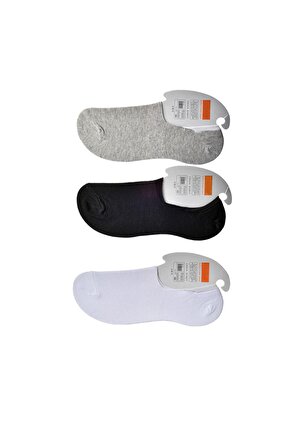 Siyah Gri Ve Beyaz Erkek Babet Çorap 6 Çift