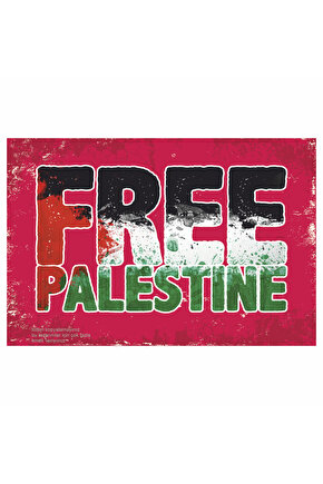 Filistin bayrağı anti emperyalist özgür bağımsız Filistin retro ahşap poster