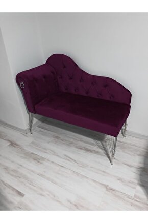 MetAlda Josefin Bench Koltuk Berjer Gümüş Seri 130 cm
