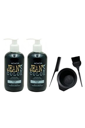 Jeans Color Saç Boyası Yeşil 250ml 2ad Ve Fluweel Saç Boya Kabı Seti