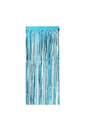 Metalize Kapı Perdesi Mavi Renk 90 cm * 200 cm ( İki Tarafı renklidir )