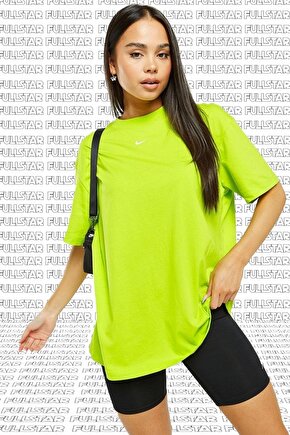Sportswear Oversized T-shirt Unisex Nakış Swooslu Yeşil Tişört