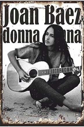 Joan Baez Donna Donna Devrimci Müzik Retro Ahşap Poster