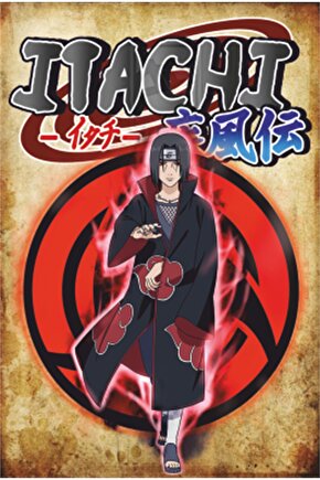 Naruto Itachi Anime Manga Retro Ahşap Poster