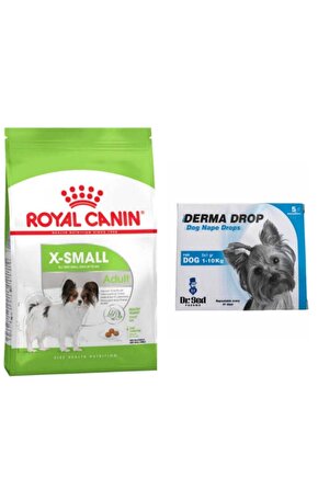 X-small Adult Yetişkin Köpek Maması 1,5 kg + Derma Drop 5x1 ml