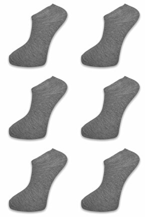 1. Kalite Erkek Gri 6lı Patik Çorap