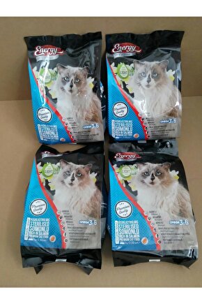 Cat Food Energy Yetişkin Somonlu Kısırlaştırılmış Kedi Maması 1 kg x 4 Adet