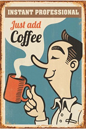 Kahve Uzmanı Mutfak Dekor Retro Ahşap Poster