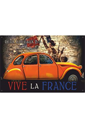 Fransa Klasik Araba Vosvos Retro Ahşap Poster