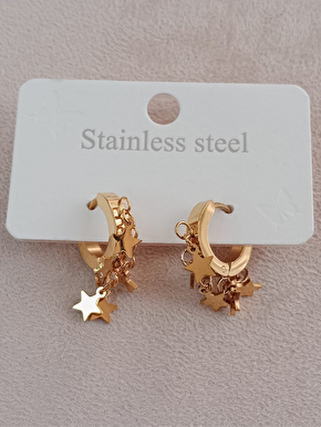 Yildiz tasarim altin renkli kaliteli paslanmaz celik kupe Stainless stell