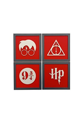 Harry Potter Dekoratif Tablo 4lü Set