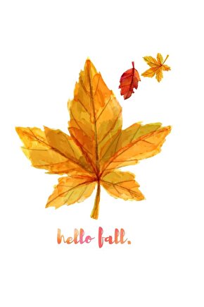 Hello Fall Yazılı Retro Ahşap Poster Tablo