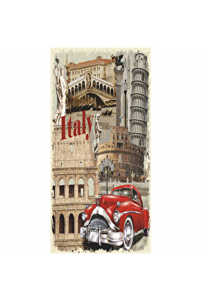 italya klasik araba turistik ev dekorasyon tablo mini retro ahşap poster