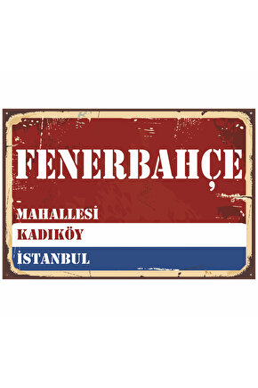 kadıköy istanbul sokak tabeları retro ahşap poster