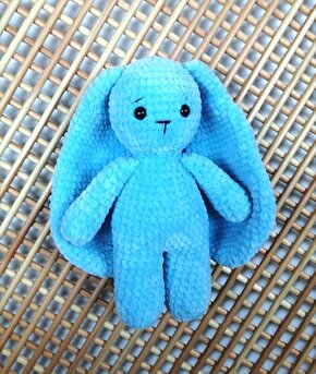 Erkek Bebek Yıkanabilir Kadife Uyku Arkadaşı Tavşan Amigurumi Oyuncak
