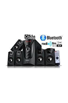 Bluetoothlu 5+1 Dijital Ekran Radyolu Usb Ses Sistemi