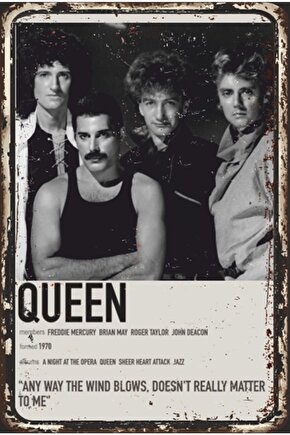 Queen 1970 Toplu Retro Ahşap Poster