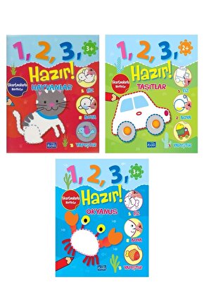 1 2 3 Hazır Serisi  Hayvanlar-taşıtlar- Okyanus 3 Kitap