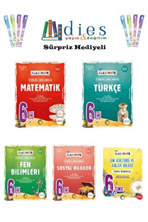 Okyanus Yay. 6. Sınıf Classmate Matematik + Türkçe + Fen B. + Sosyal B. + Din K. Soru Bankaları SET