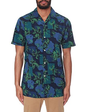Tommy Hilfiger Palm Tree Print Shirt Erkek Kısa Kollu Gömlek
