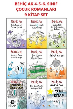Behiç Ak Çocuk Romanları 4. 5. 6. Sınıflar 9 Kitap Set Postayla Gelen Deniz Kabuğu Bulutlara Şiir