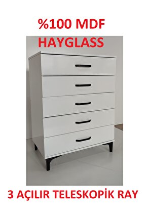 5 Çekmeceli Şifonyer %100 Mdf