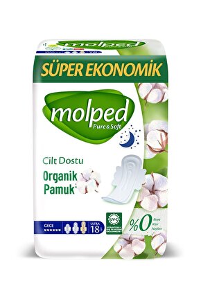 Pure Soft Hijyenik Ped Gece Süper Ekonomik 18 Adet