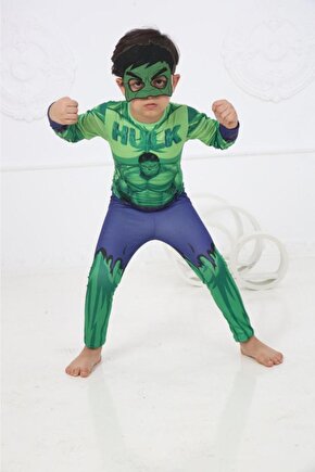 Erkek Çocuk Yeşil Hulk Kostümü
