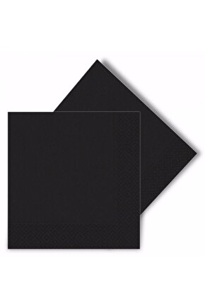 Renkli Kağıt Peçete 20li Siyah Renk 33x33