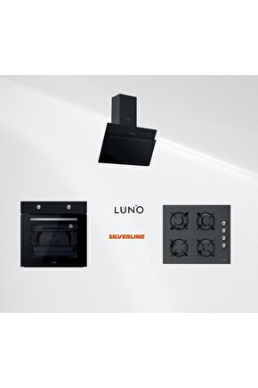 Luno Ankastre Siyah Cam Set - 3 Yıl Silverline Garantisinde