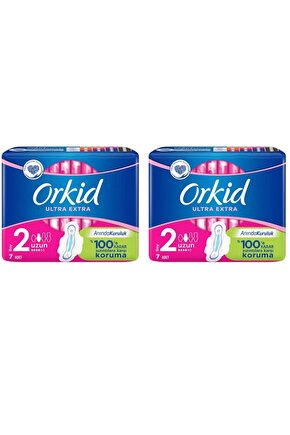 Ultra Uzun (boy 2) Kanatlı Hijyenik Ped 2 Adet X 7li Ped