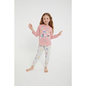 Rolypoly Be Nice Pembe Kız Çocuk Uzun Kol Pijama Takım