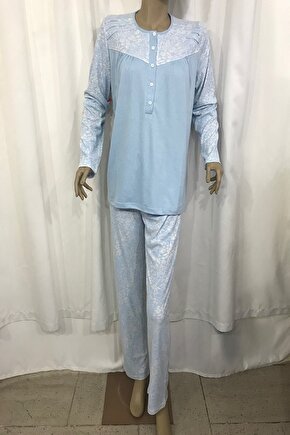 Nena Kadın Robalı Patlı Pijama Takım 14294 Mavi