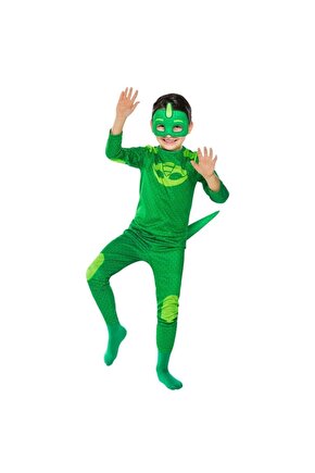 Pj Masks Pijamaskeliler Yeşil Kertenkele Çocuk Kostümü