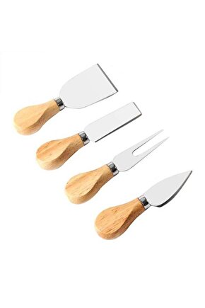 Bambu Saplı 4lü Çelik Peynir Bıçağı Seti