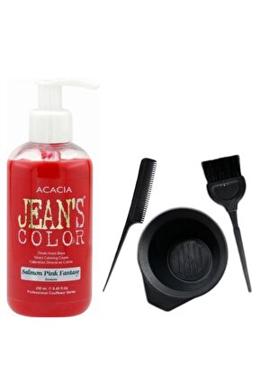 Jeans Color Saç Boyası Somon 250ml Ve Fluweel Saç Boya Kabı Seti