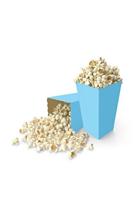 Mavi Karton Popcorn Mısır Cips Kutusu 8 Adet
