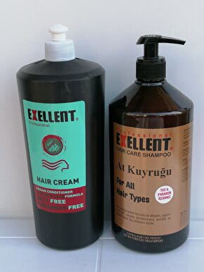 EXELLENT Tuz Ve Paraben İçermeyen At Kuyruğu Şampuan Ve Saç Bakım Kremi 1000 ML