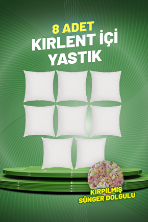  Kare Kırlent Iç Yastık | Kırpılmış Sünger Dolgulu | 43x43 cm