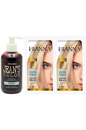 Jeans Color Saç Boyası Koyu Kızıl 250 Ml + Bianna Açıcı 2 Paket