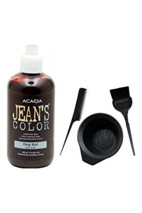 Jeans Color Saç Boyası Koyu Kızıl 250ml Ve Saç Boya Kabı Seti