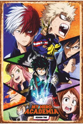 My Hero Academia Sezon 2 Anime Retro Ahşap Poster 747