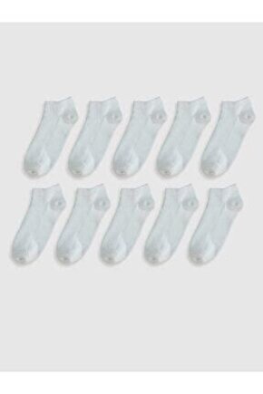 1. Kalite Erkek Beyaz Patik Çorap 10 Çift 101