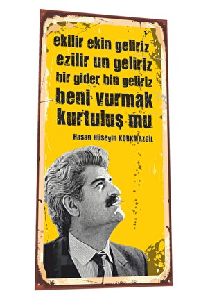 Hasan Hüseyin Korkmazgil Mini Retro Ahşap Poster