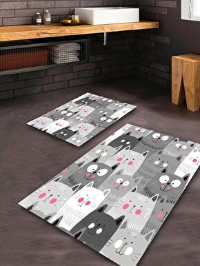 Şölen Halı Banyo Paspası 2 2 Li Klozet Takımı 60x100  40x60 