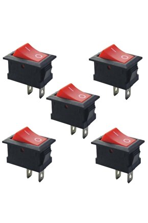 5 Adet - On-off Anahtar Kırmızı, Kcd1-101, Mini Aç Kapa Anahtar