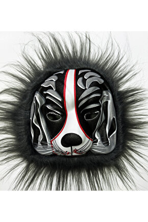 Köpek Maskesi - Kurt Maskesi Yetişkin Çocuk Uyumlu Siyah Renk Model 1