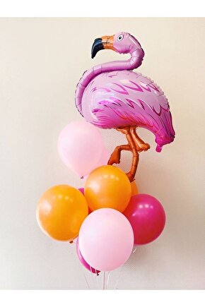 Tropikal Konsept Flamingo Balon Set Flamingo Balon Buketi Doğum Günü Balon Set