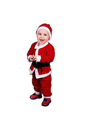 Noel Baba Kız- Erkek Çocuk Kostüm-yılbaşı Çocuk Kostüm