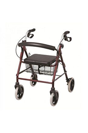 Emek Sağlık Witra Rolatör Tekerlekli Yürüteç Hasta Yaşlı Oturaklı 4 Tekerli 130 Kg Taşıma Kapasiteli